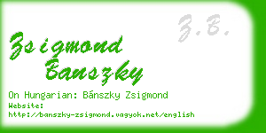 zsigmond banszky business card