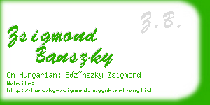 zsigmond banszky business card